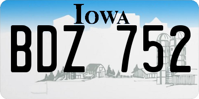 IA license plate BDZ752
