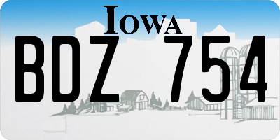 IA license plate BDZ754