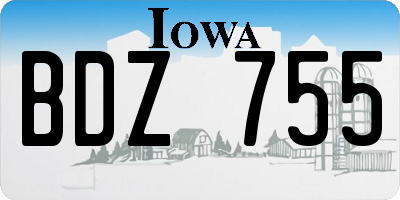 IA license plate BDZ755