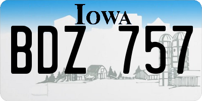 IA license plate BDZ757