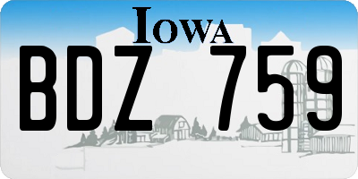 IA license plate BDZ759