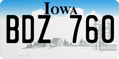IA license plate BDZ760