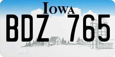 IA license plate BDZ765