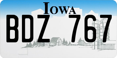 IA license plate BDZ767