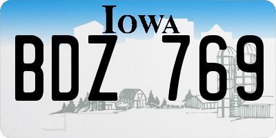 IA license plate BDZ769