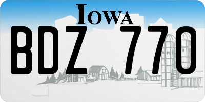 IA license plate BDZ770