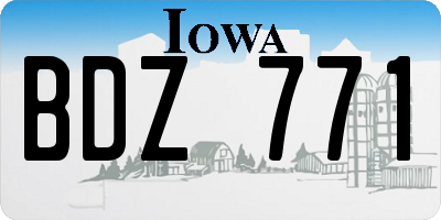 IA license plate BDZ771