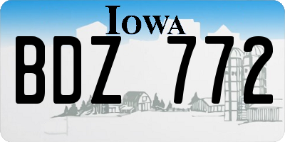 IA license plate BDZ772