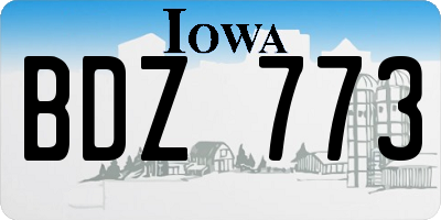 IA license plate BDZ773