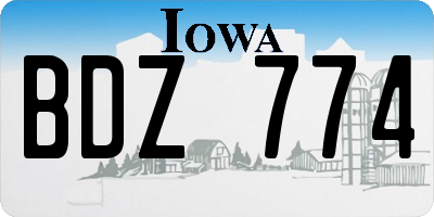IA license plate BDZ774