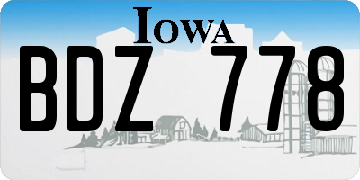IA license plate BDZ778