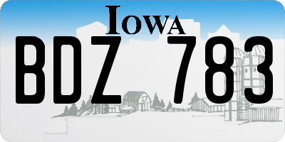 IA license plate BDZ783