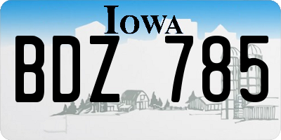 IA license plate BDZ785