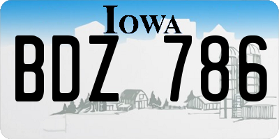 IA license plate BDZ786