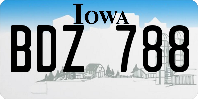 IA license plate BDZ788