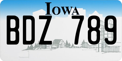 IA license plate BDZ789