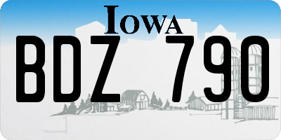 IA license plate BDZ790
