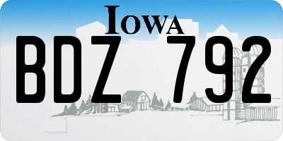 IA license plate BDZ792