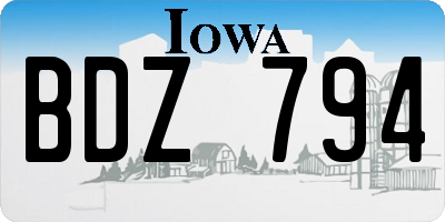 IA license plate BDZ794