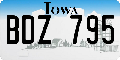 IA license plate BDZ795