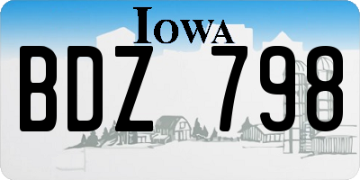 IA license plate BDZ798