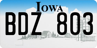 IA license plate BDZ803