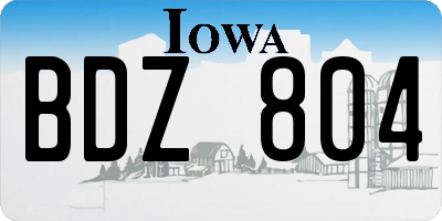 IA license plate BDZ804