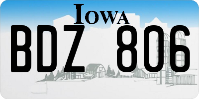 IA license plate BDZ806