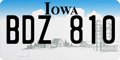 IA license plate BDZ810
