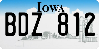 IA license plate BDZ812