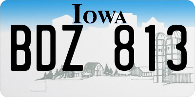 IA license plate BDZ813