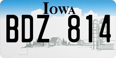 IA license plate BDZ814