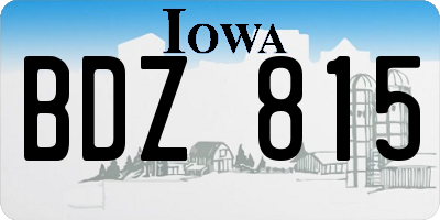 IA license plate BDZ815