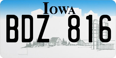 IA license plate BDZ816