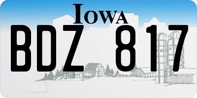 IA license plate BDZ817