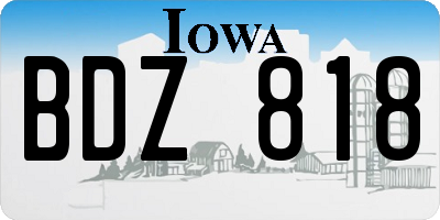 IA license plate BDZ818