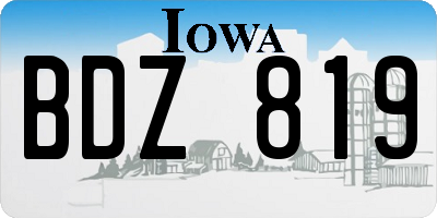 IA license plate BDZ819