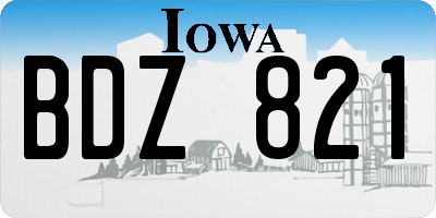 IA license plate BDZ821
