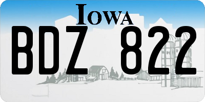 IA license plate BDZ822