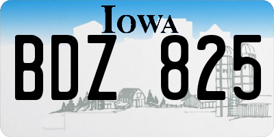 IA license plate BDZ825