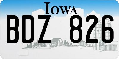 IA license plate BDZ826