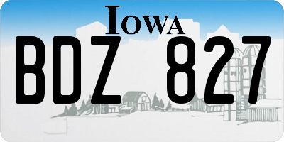 IA license plate BDZ827
