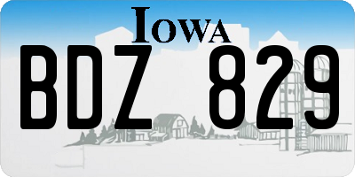 IA license plate BDZ829