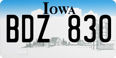 IA license plate BDZ830