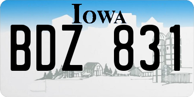 IA license plate BDZ831