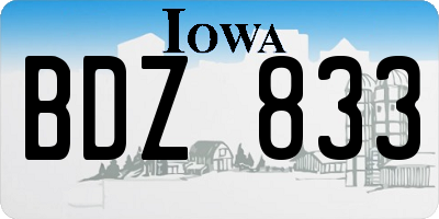 IA license plate BDZ833