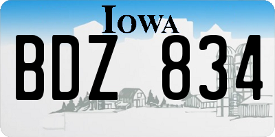 IA license plate BDZ834