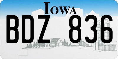 IA license plate BDZ836