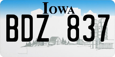 IA license plate BDZ837