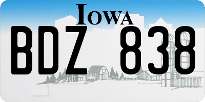 IA license plate BDZ838